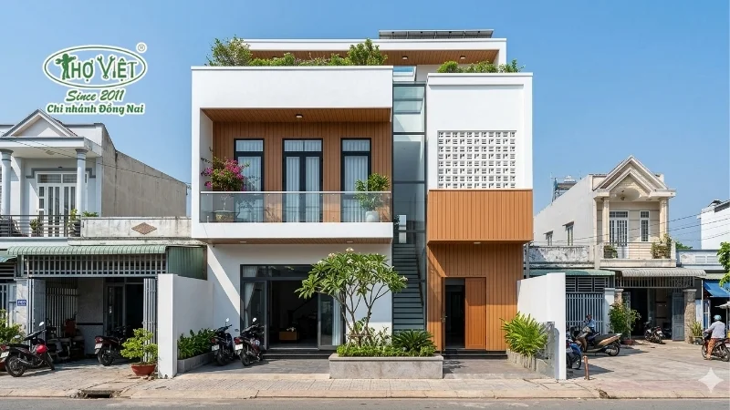 Nhà ống 2 tầng phong cách tối giản