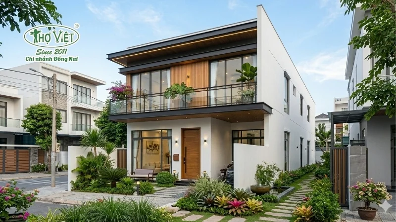 Nhà ống 2 tầng 5x20m có sân vườn nhỏ