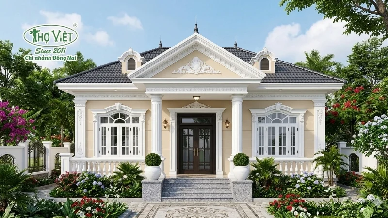 50+ mẫu sơn nhà cấp 4 đẹp tinh tế và hài hòa 5 nhà sơn cấp 4 Phong cách tân cổ điển
