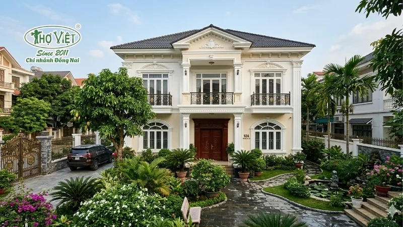 Nhà tân cổ điển 2 tầng có sân vườn