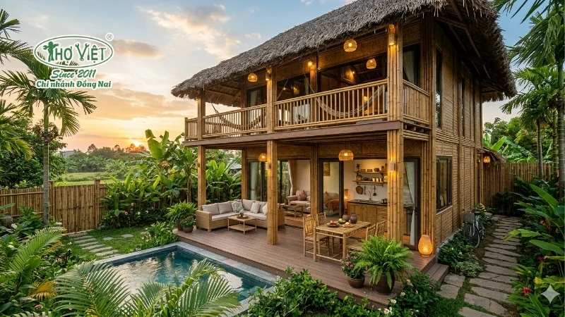 50+ mẫu nhà tre đẹp gần gũi thiên nhiên 4 Phong cách nhà tre hiện đại