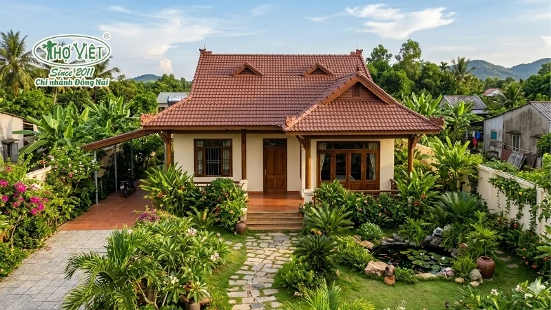 101+ mẫu nhà vườn cấp 4 đẹp tiện nghi 3 Nhà vườn cấp 4 mái Thái