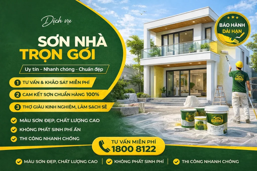 Dịch vụ sơn nhà trọn gói tại Đồng Nai | Uy Tín & Giá rẻ 1 sơn nhà trọn gói khu vực đồng nai
