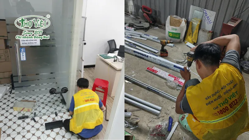 Thợ Đồng Nai nhận sửa chữa nhôm kính bao gồm