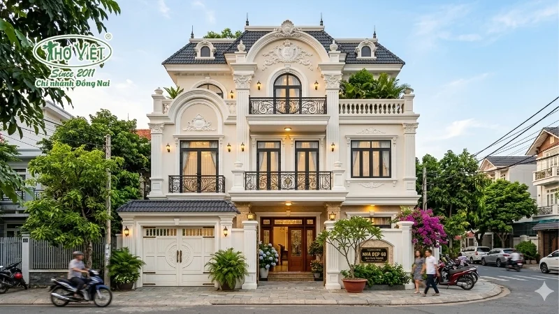 50+ mẫu nhà mặt tiền 6m tân cổ điển đẹp và tiện nghi 4 Đặc trưng kiến trúc của mẫu nhà mặt tiền 6m tân cổ điển