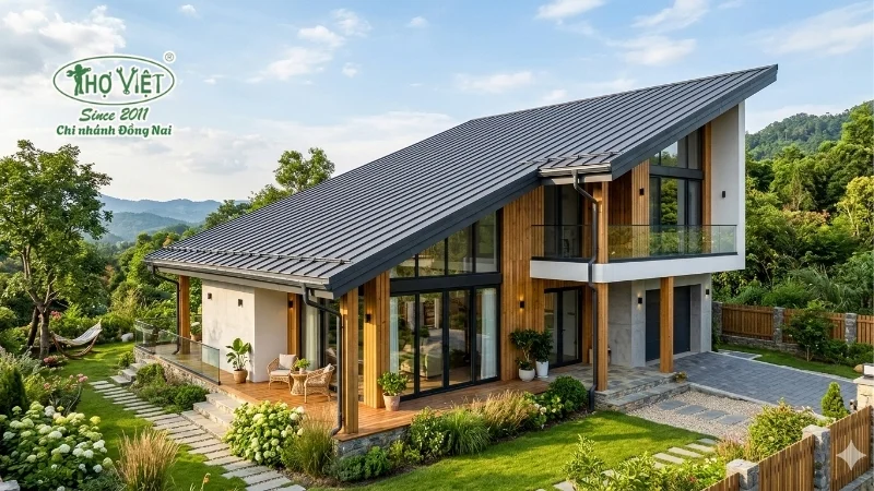55+ mẫu nhà mái lệch lợp tôn sang trọng và tiện nghi 5 Lưu ý kỹ thuật khi thi công nhà mái lệch lợp tôn
