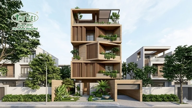 mẫu mặt tiền nhà phố 4m sang xịn