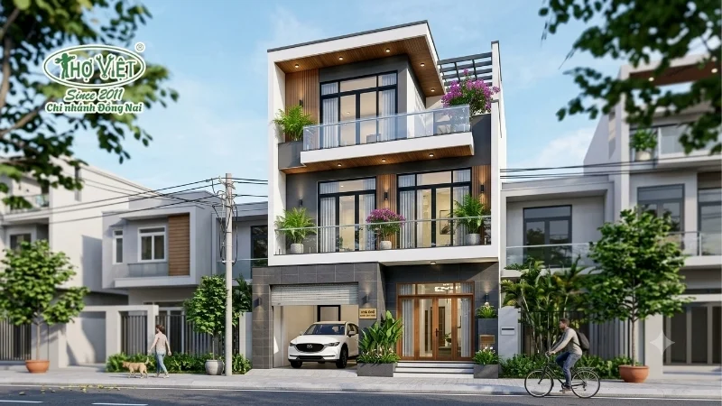 mẫu nhà 1 trệt 2 lầu 4x15 đáng xây