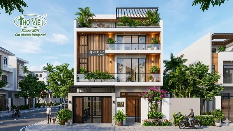 mẫu nhà 1 trệt 2 lầu 4x15 đáng xây