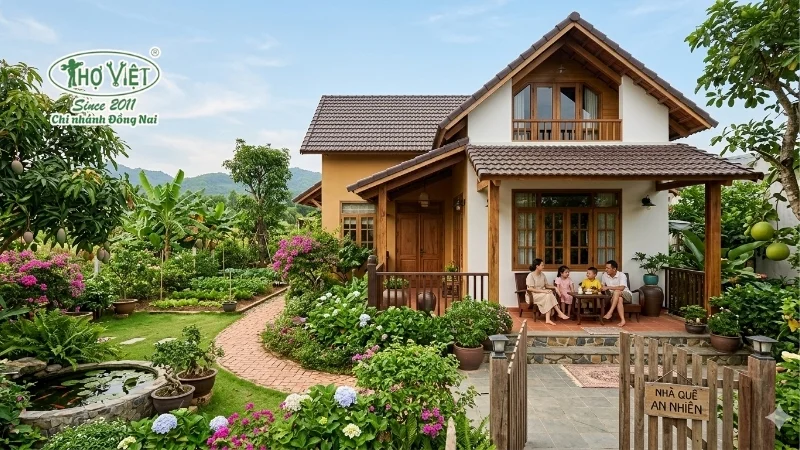 mẫu nhà 1.5 tầng nông thôn đẹp bền vững