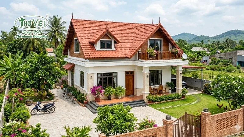 mẫu nhà 1.5 tầng nông thôn đẹp bền vững