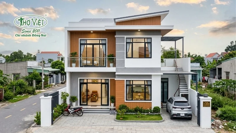 mẫu nhà 2 tầng đẹp giá 700 triệu theo phong cách