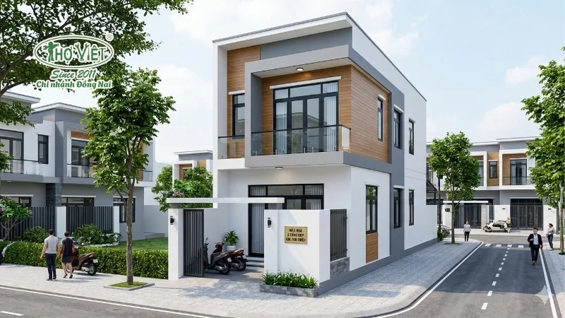 mẫu nhà 2 tầng đẹp giá 700 triệu theo phong cách
