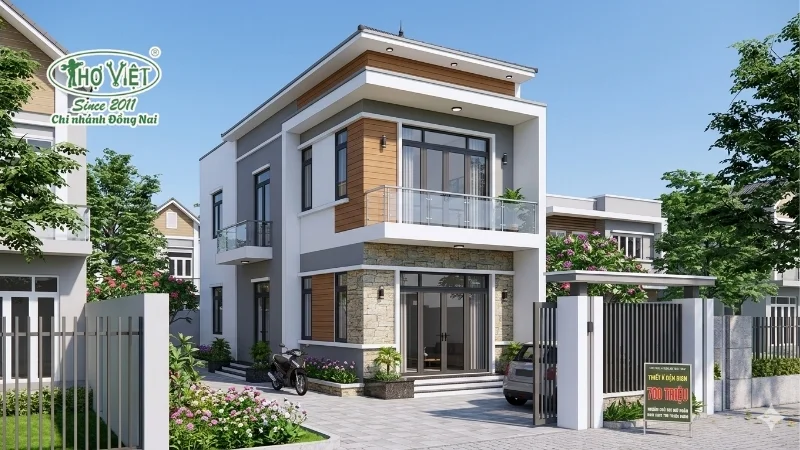 mẫu nhà 2 tầng đẹp giá 700 triệu theo phong cách