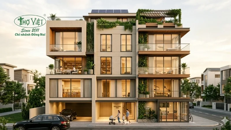 mẫu nhà 6 tầng thiết kế sang trọng và tiện nghi