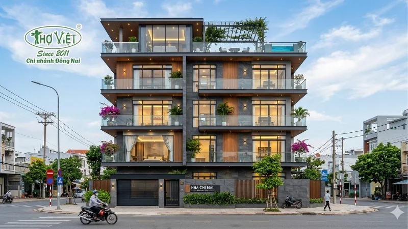 mẫu nhà 6 tầng thiết kế sang trọng và tiện nghi