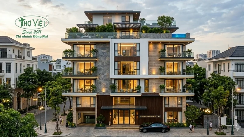mẫu nhà 6 tầng thiết kế sang trọng và tiện nghi