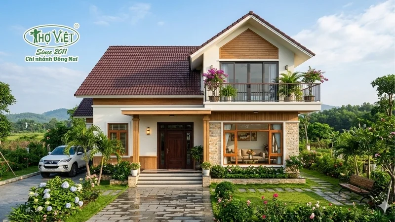 mẫu nhà cấp 4 2 tầng và đẹp nổi bật