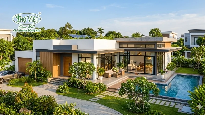 mẫu nhà mái bằng 1 tầng đẹp tinh gọn
