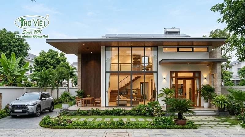 mẫu nhà mái bằng 1 tầng đẹp tinh gọn