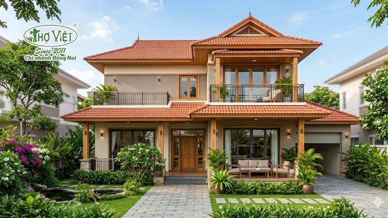 50+ mẫu nhà mái ngói 2 tầng đẹp hài hòa 9 mẫu nhà mái ngói 2 tầng đẹp tinh tế