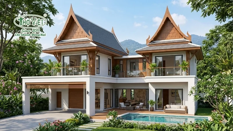 mẫu nhà Thái 2 tầng thiết kế ấn tượng