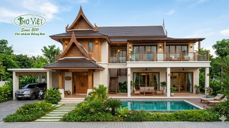 mẫu nhà Thái 2 tầng thiết kế ấn tượng