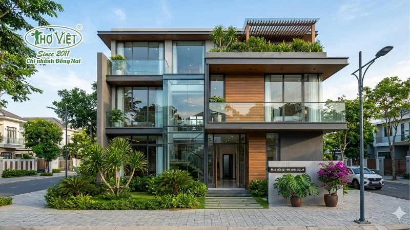 mẫu nhà mặt tiền kính cường lực đẹp ngỡ ngàng