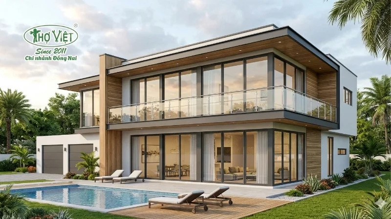 mẫu nhà mặt tiền kính cường lực đẹp ngỡ ngàng