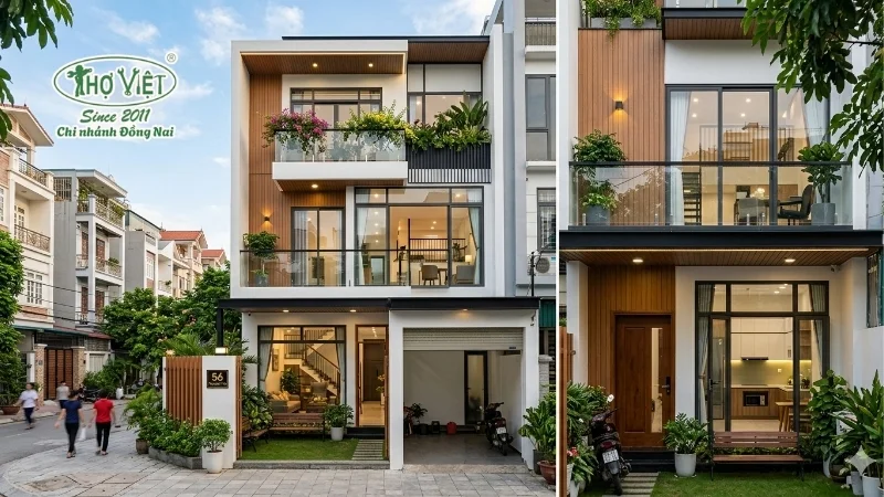 mẫu nhà ống 3 tầng có gác lửng đẹp đáng xây