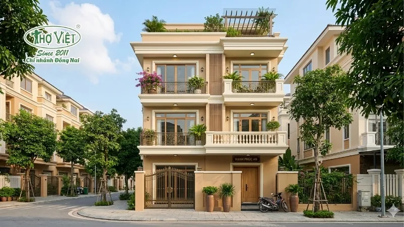 99+ các mẫu sơn mặt tiền nhà ống đẹp và bền màu 5 Màu be và kem nhẹ nhàng