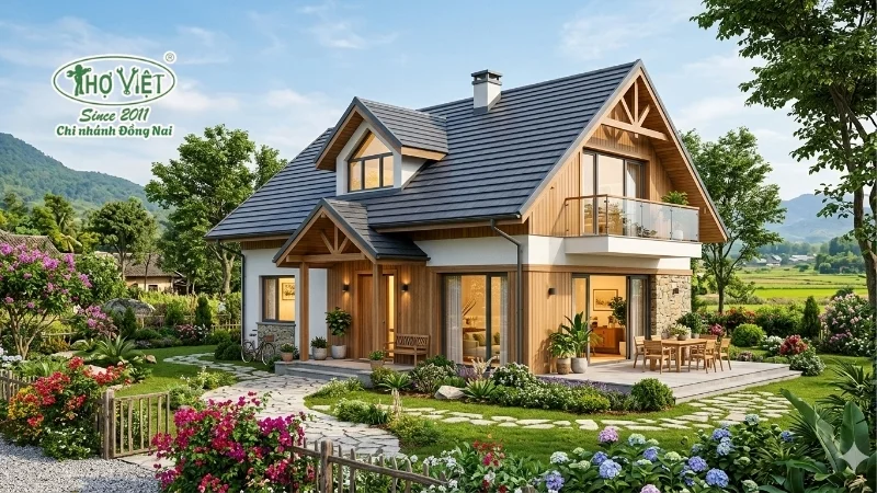 Nhà 1.5 tầng nông thôn hiện đại