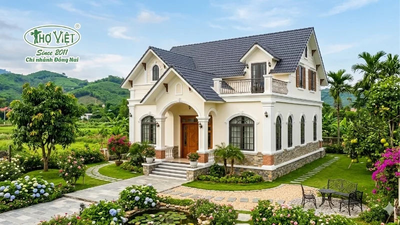 Nhà 1.5 tầng nông thôn tân cổ điển