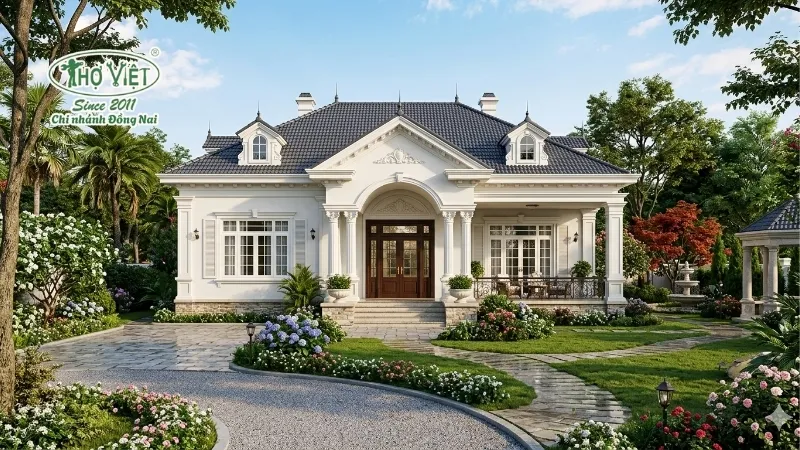 55+ mẫu nhà biệt thự vườn 1 tầng đẹp và tiện nghi 5 mẫu nhà biệt thự vườn 1 tầng tân cổ điển