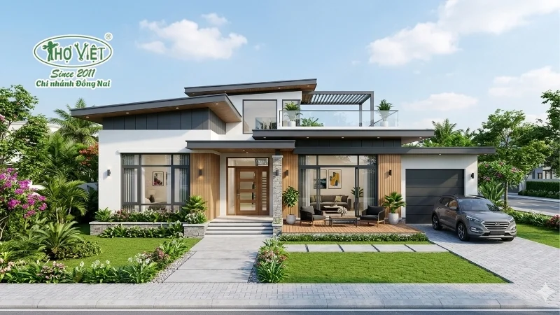 50+ mẫu nhà cấp 4 1 tầng đẹp và được săn đón 4 Nhà cấp 4 mái lệch