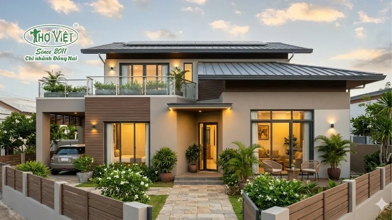 Nhà cấp 4 2 tầng hiện đại