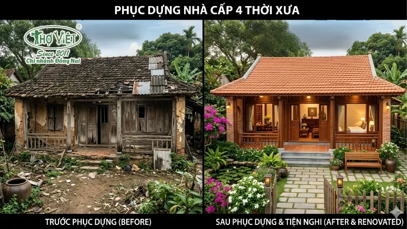 55+ mẫu nhà cấp 4 thời xưa mộc mạc và gần gũi 6 Các mẫu nhà cấp 4 thời xưa được phục dựng phổ biến