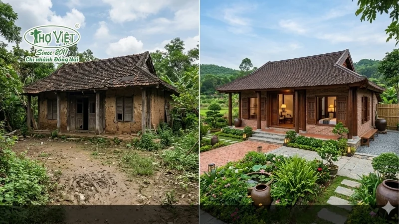 55+ mẫu nhà cấp 4 thời xưa mộc mạc và gần gũi 7 Các mẫu nhà cấp 4 thời xưa được phục dựng phổ biến