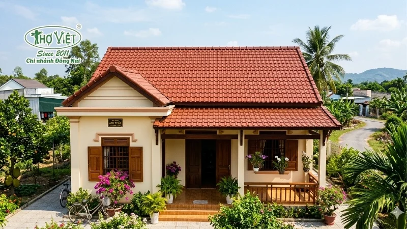 55+ mẫu nhà mái lệch lợp tôn sang trọng và tiện nghi 4 Tôn giả ngói